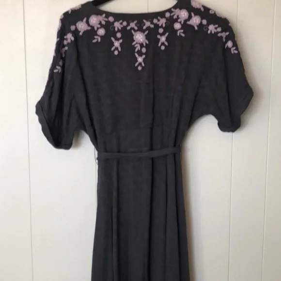 Free People Embroidered Tie Waist Midi Dress - Picture 6 of 10